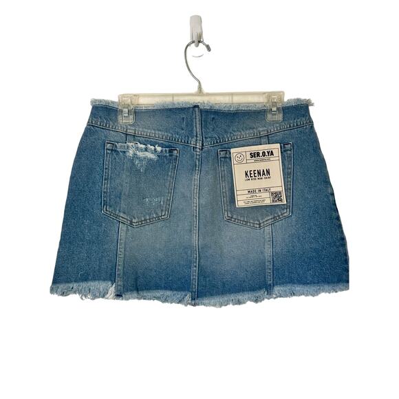 SER.O.YA Button Fly Denim Mini Skirt Size 29 New - Picture 4 of 7
